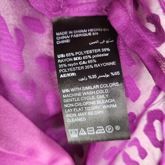 Women's 2pc WHBM Purple Leopard Burnout Sheer Overlay Blouse Top & under tank S - Picture 5 of 10